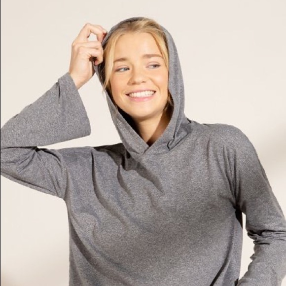 Roxy Behind The Sun Long Sleeve Hooded Cropped Sports Top - Picture 2 of 5